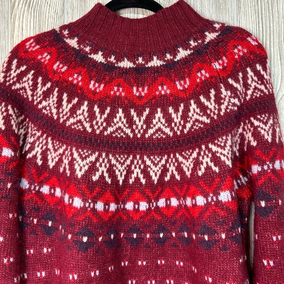 American Eagle Wool Blend Mock Neck Fair Isle Sweater Size Large - Picture 14 of 15